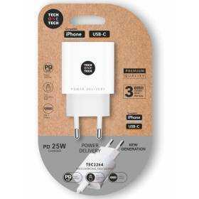 Cargador de pared tech one tech tec2264/ 1xusb tipo-c/ 25w/ blanco