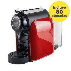 Cafetera de cápsulas delta qool evolution/ roja + 80 cápsulas café qalidus