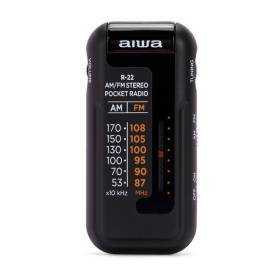 Radio portátil aiwa r-22bk/ con batería/ a pilas/ negra