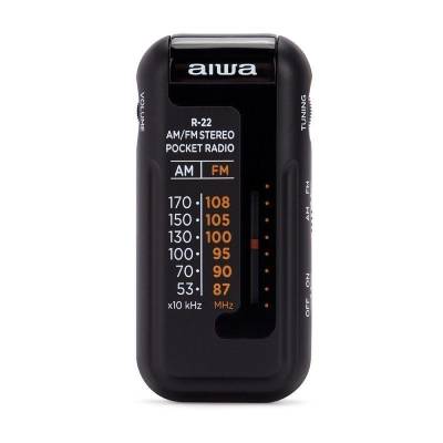 Radio portátil aiwa r-22bk/ con batería/ a pilas/ negra