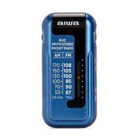 Radio portátil aiwa r-22bl/ con batería/ a pilas/ azul