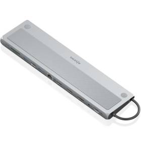 Docking usb tipo-c aisens asuc-12p020-gr/ 2xhdmi 4k/ 3xusb/ 1xusb tipo-c/ 1xrj45/ 1xdisplayport/ 1xlector tarjetas/ 1xusb
