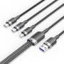 Cable usb 2.0 lightning vention ctpbg/ usb macho/ usb tipo-c macho - microusb macho - lightning macho/ hasta 60w/ 480mbps/