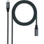 Cable alargador usb tipo-c 3.2 nanocable 10.01.4502-comb/ usb tipo-c macho - usb tipo-c hembra/ 2m/ negro