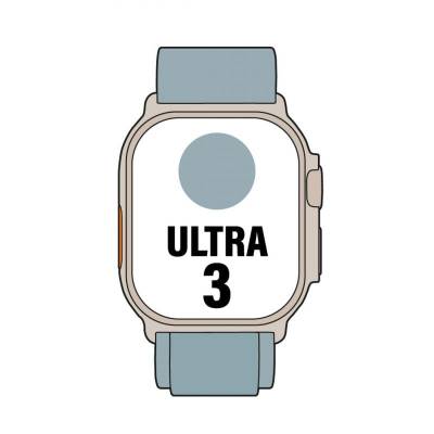 Apple watch ultra 3/ gps/ cellular/ 49mm/ caja de titanio natural/ correa loop alpine azul claro m