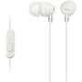 Auriculares intrauditivos sony mdr-ex15ap/ con micrófono/ jack 3.5/ blancos