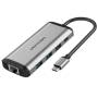 Docking usb tipo-c vention thahb/ 1xhdmi 4k/ 3xusb/ 1xusb tipo-c pd/ 1xrj45/ 1xlector tarjetas/ 1xaudio/ gris