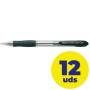 Caja de bolígrafos de tinta de aceite retráctil pilot super grip m/ 12 unidades/ negros