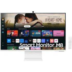 Smart monitor samsung m8 s32dm801uu 32'/ 4k/ multimedia/ regulable en altura/ smart tv/ webcam/ blanco