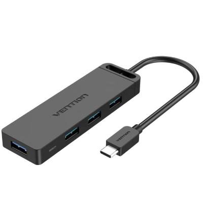 Hub usb tipo-c vention tgkbf/ 4xusb/ 1xmicrousb pd/ 1m