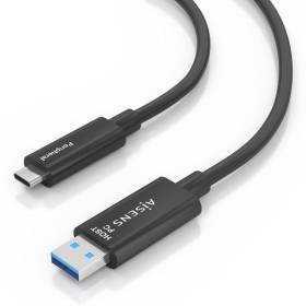 Cable usb 3.2 tipo-c aoc aisens a157-0926/ usb tipo-c macho - usb macho/ 10gbps/ 25m/ negro
