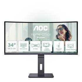 Monitor profesional curvo aoc cu34p3cv 34'/ wqhd/ multimedia/ regulable en altura/ negro