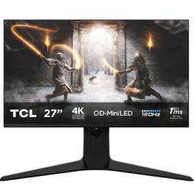 Monitor gaming tcl 27r83u 27'/ 4k/ 1ms/ 160hz/ va/ multimedia/ regulable en altura/ blanco y negro