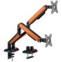 Soporte de mesa gaming con contrapeso para 2 monitores y tv aisens dt32tsr-251/ giratorio/ inclinable/ hasta 9kg/ con