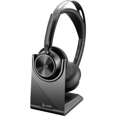 Auriculares inalámbricos poly voyager focus 2 microsoft teams + adaptador usb-c-a + soporte de carga/ con micrófono/ bluetooth/