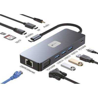 Docking usb tipo-c leotec leds03/ 3xusb/ 1xusb tipo-c pd/ 1xhdmi 4k/ 1xdisplayport/ 1xvga/ 1xaudio/ 1xrj45/ 1xlector tarjetas