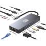 Docking usb tipo-c leotec leds03/ 3xusb/ 1xusb tipo-c pd/ 1xhdmi 4k/ 1xdisplayport/ 1xvga/ 1xaudio/ 1xrj45/ 1xlector tarjetas
