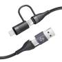 Cable usb 2.0 tipo-c subblim top 4 en 1/ usb tipo-c macho - usb macho/ usb tipo-c macho - lightning macho/ hasta 60w/ 480mbps/