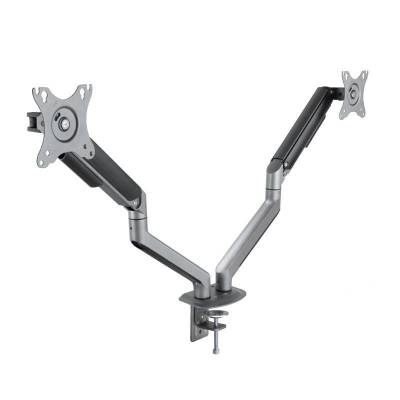 Soporte de Mesa para 2 Monitores TooQ DB4132TNR-G/ Giratorio/ Inclinable/ hasta 9kg