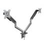 Soporte de Mesa para 2 Monitores TooQ DB4132TNR-G/ Giratorio/ Inclinable/ hasta 9kg