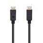 Cable DisplayPort 1.2 4K Aisens A124-0387/ DisplayPort Macho - DisplayPort Macho/ Hasta 5W/ 2300Mbps/ 5m/ Negro