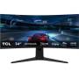 Monitor Gaming Curvo TCL 34R83Q 34'/ WQHD/ 1ms/ 170Hz/ QLED/ Multimedia/ Regulable en altura/ Blanco y Negro