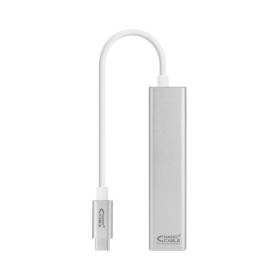 Hub USB Tipo-C Nanocable 10.03.0404/ 3xUSB/ 1xRJ45/ Gris