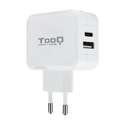 Cargador de Pared TooQ TQWC-2SC02WT/ 1xUSB Tipo-C/ 1x USB/ 27W