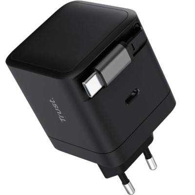 Cargador de Pared Trust Maxo 65W/ 1xUSB Tipo-C/ Incluye Cable USB Tipo-C Retráctil/ 65W