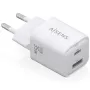 Cargador de Pared GaN Aisens ASCH-35W2P024-W/ 1xUSB Tipo-C/ 1xUSB/ 35W
