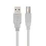 Cable USB 2.0 Impresora Nanocable 10.01.0102/ USB Tipo-B Macho - USB Macho / 480Mbps/ 1m/ Beige