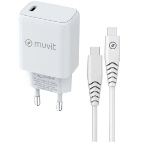 Cargador de Pared Muvit For Change MCPAK0044/ 1xUSB Tipo-C + Cable USB Tipo-C/ 20W