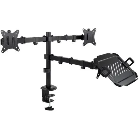 Soporte de Mesa para 2 Monitores y 1 Portátil TooQ DB1202TN-B/ Giratorio/ Inclinable/ hasta 9kg