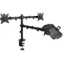 Soporte de Mesa para 2 Monitores y 1 Portátil TooQ DB1202TN-B/ Giratorio/ Inclinable/ hasta 9kg