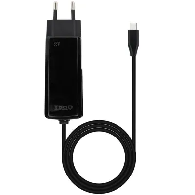 Cargador de Portátil GaN TooQ TQLC-USBCGAN65PD-C USB Tipo-C/ 65W/ Automático/ Voltaje 5-20V