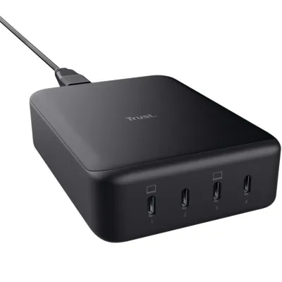 Cargador de Pared GaN Trust Maxo/ 4xUSB Tipo-C/ 240W/ Automático/ Voltaje 5-20V