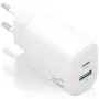 Cargador de Pared GaN Aisens A110-0909/ 1xUSB Tipo-C/ 1xUSB/ 20W/ Blanco