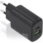 Cargador de Pared GaN Aisens A110-0910/ 1xUSB Tipo-C/ 1xUSB/ 20W/ Negro