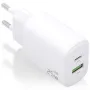 Cargador de Pared GaN Aisens A110-0911/ 1xUSB Tipo-C/ 1xUSB/ 25W/ Blanco