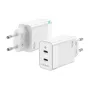 Cargador de Pared GaN Aisens ASCH-45W2P005-W/ 2xUSB Tipo-C/ 45W