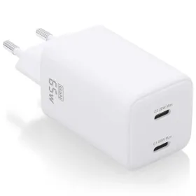 Cargador de Pared GaN Aisens ASCH-65W2P039-W/ 2xUSB Tipo-C/ 65W