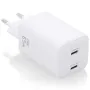 Cargador de Pared GaN Aisens ASCH-65W2P039-W/ 2xUSB Tipo-C/ 65W