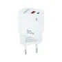 Cargador de Pared GaN TooQ TQWC-GANQCPD30WT/ 1xUSB Tipo-C/ 1xUSB/ 30W