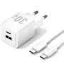 Cargador de Pared GaN Vention TZ-FEQW0-EU-01/ 1xUSB Tipo-C/ 1xUSB + Cable USB Tipo-C/ 30W