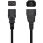 Cable Alimentación Aisens A132-0466/ C13 Hembra - C14 Macho/ Hasta 1500W/ 3m/ Negro