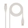 Cable USB 2.0 Nanocable 10.01.0304/ USB Macho - USB Macho/ 3m/ Beige