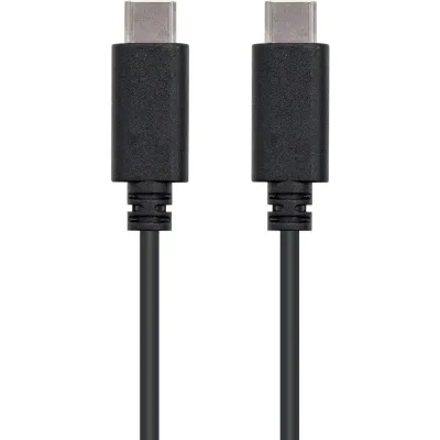 Cable USB 2.0 Tipo-C Nanocable 10.01.2301/ USB Tipo-C Macho - USB Tipo-C Macho/ 480Mbps/ 1m/ Negro