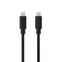 Cable USB 3.1 Tipo-C Nanocable 10.01.4100/ USB Tipo-C Macho - USB Tipo-C Macho/ Hasta 100W/ 10Gbps/ 50cm/ Negro