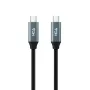 Cable USB 3.2 Nanocable 10.01.4302/ USB Tipo-C Macho - USB Tipo-C Macho/ Hasta 100W/ 20Gbps/ 2m/ Gris y Negro
