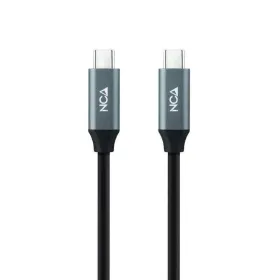 Cable USB 3.2 Tipo-C Nanocable 10.01.4303/ USB Tipo-C Macho - USB Tipo-C Macho/ 3m/ Gris y Negro